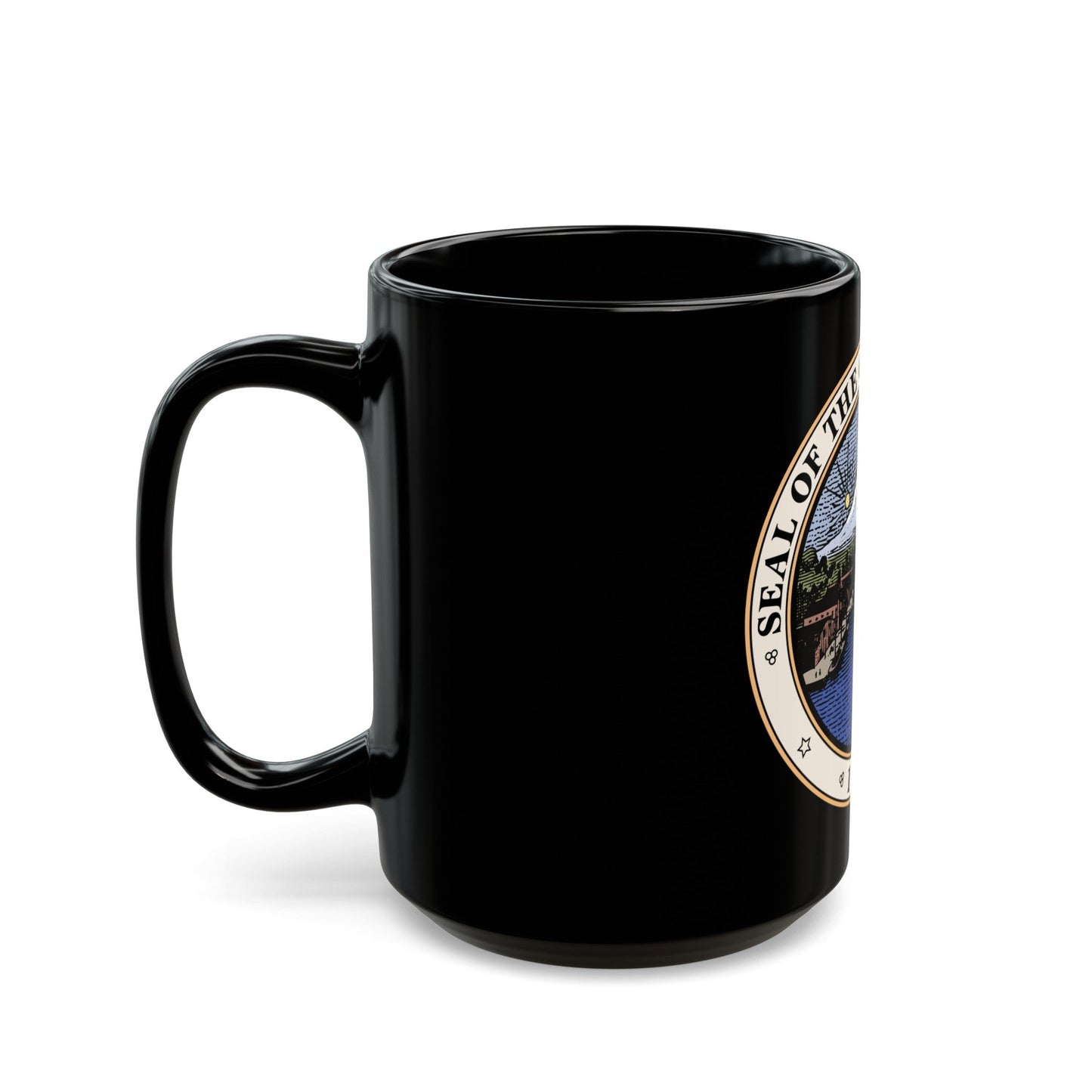 Seal of Tacoma WA - Black Coffee Mug-The Sticker Space