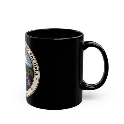 Seal of Tacoma WA - Black Coffee Mug-The Sticker Space