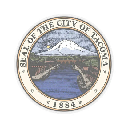 Seal of Tacoma WA - STICKER Vinyl Kiss-Cut Decal 4 Inch Transparent - The Sticker Space