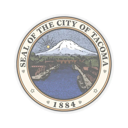Seal of Tacoma WA - STICKER Vinyl Kiss-Cut Decal 6 Inch Transparent - The Sticker Space