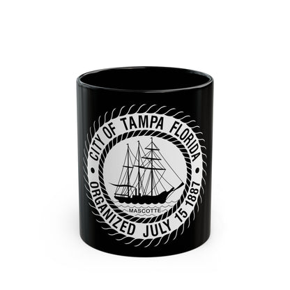 Seal of Tampa Florida - Black Coffee Mug-11oz-The Sticker Space