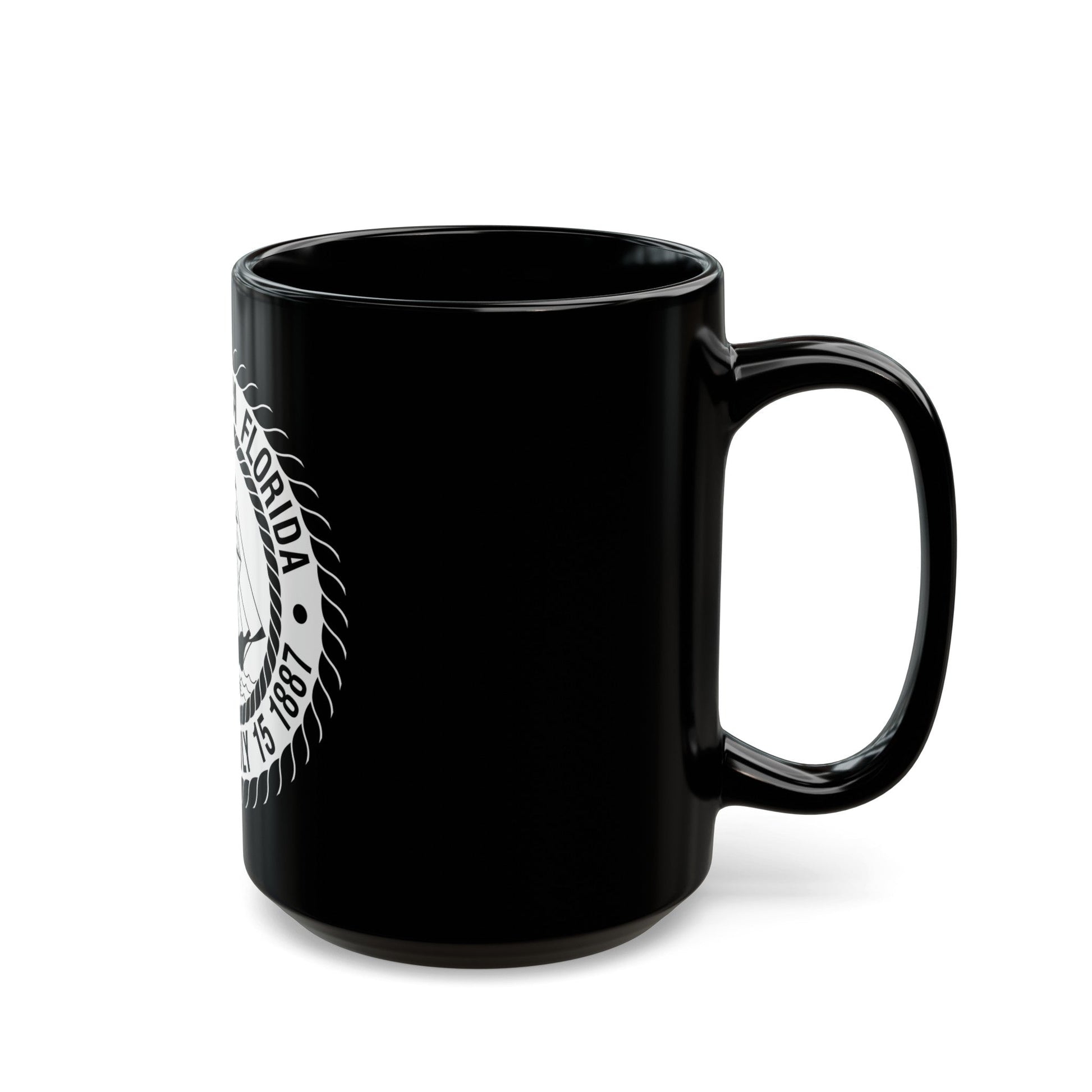 Seal of Tampa Florida - Black Coffee Mug-The Sticker Space