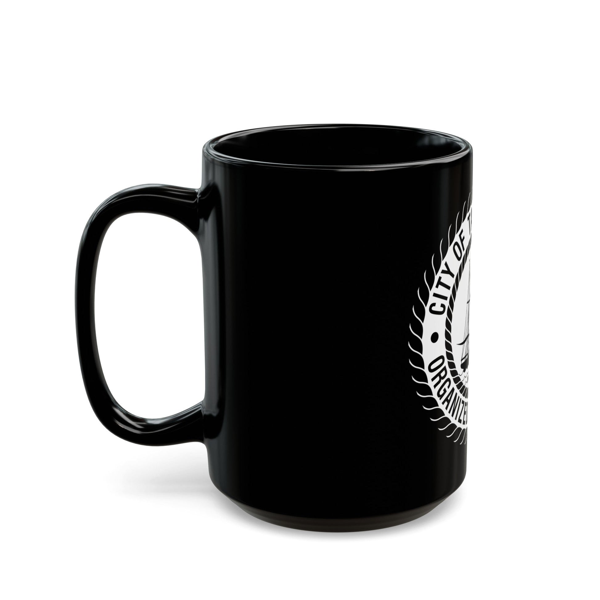 Seal of Tampa Florida - Black Coffee Mug-The Sticker Space