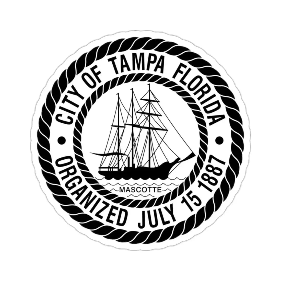 Seal of Tampa Florida USA STICKER Vinyl Die-Cut Decal 2 Inch - The Sticker Space