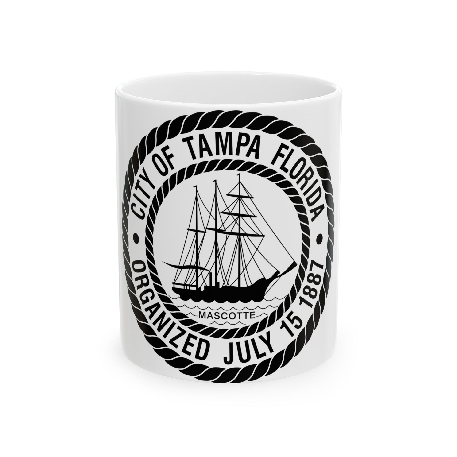 Seal of Tampa Florida - White Coffee Mug-11oz-The Sticker Space