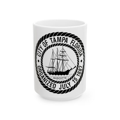 Seal of Tampa Florida - White Coffee Mug-15oz-The Sticker Space