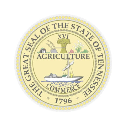 Seal of Tennessee (United States) STICKER Vinyl Kiss-Cut Decal 2 Inch Transparent - The Sticker Space