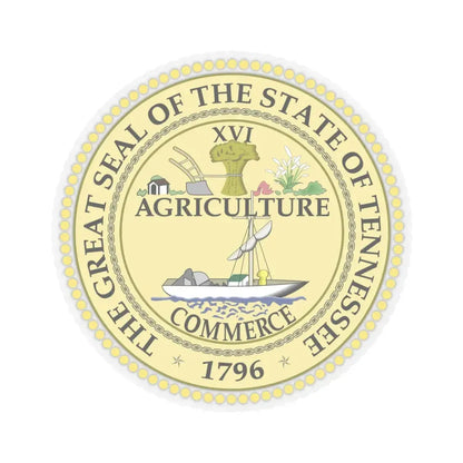 Seal of Tennessee (United States) STICKER Vinyl Kiss-Cut Decal 3 Inch Transparent - The Sticker Space