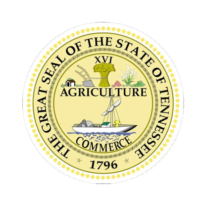 Seal of Tennessee (United States) STICKER Vinyl Kiss-Cut Decal 3 Inch White - The Sticker Space