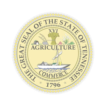 Seal of Tennessee (United States) STICKER Vinyl Kiss-Cut Decal 4 Inch Transparent - The Sticker Space