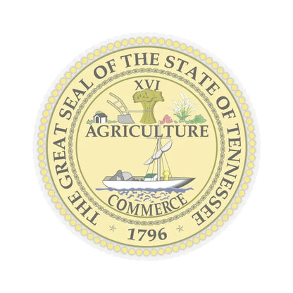 Seal of Tennessee (United States) STICKER Vinyl Kiss-Cut Decal 6 Inch Transparent - The Sticker Space