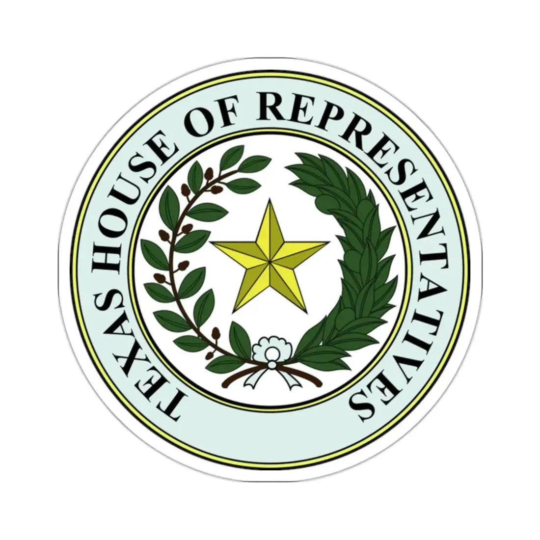 Seal of Texas House of Representatives - STICKER Vinyl Kiss-Cut Decal 2 Inch White - The Sticker Space