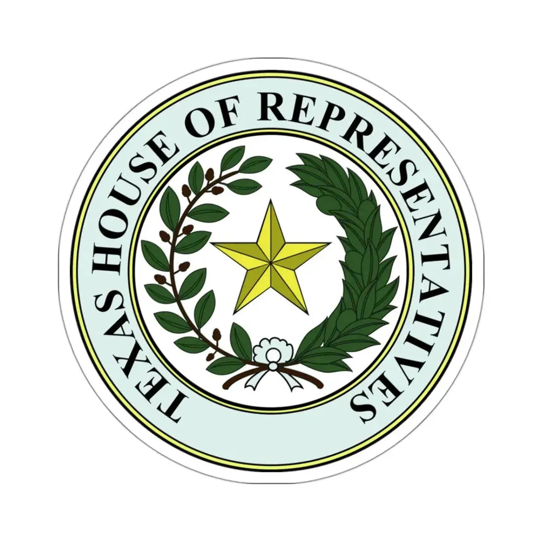Seal of Texas House of Representatives - STICKER Vinyl Kiss-Cut Decal 3 Inch White - The Sticker Space