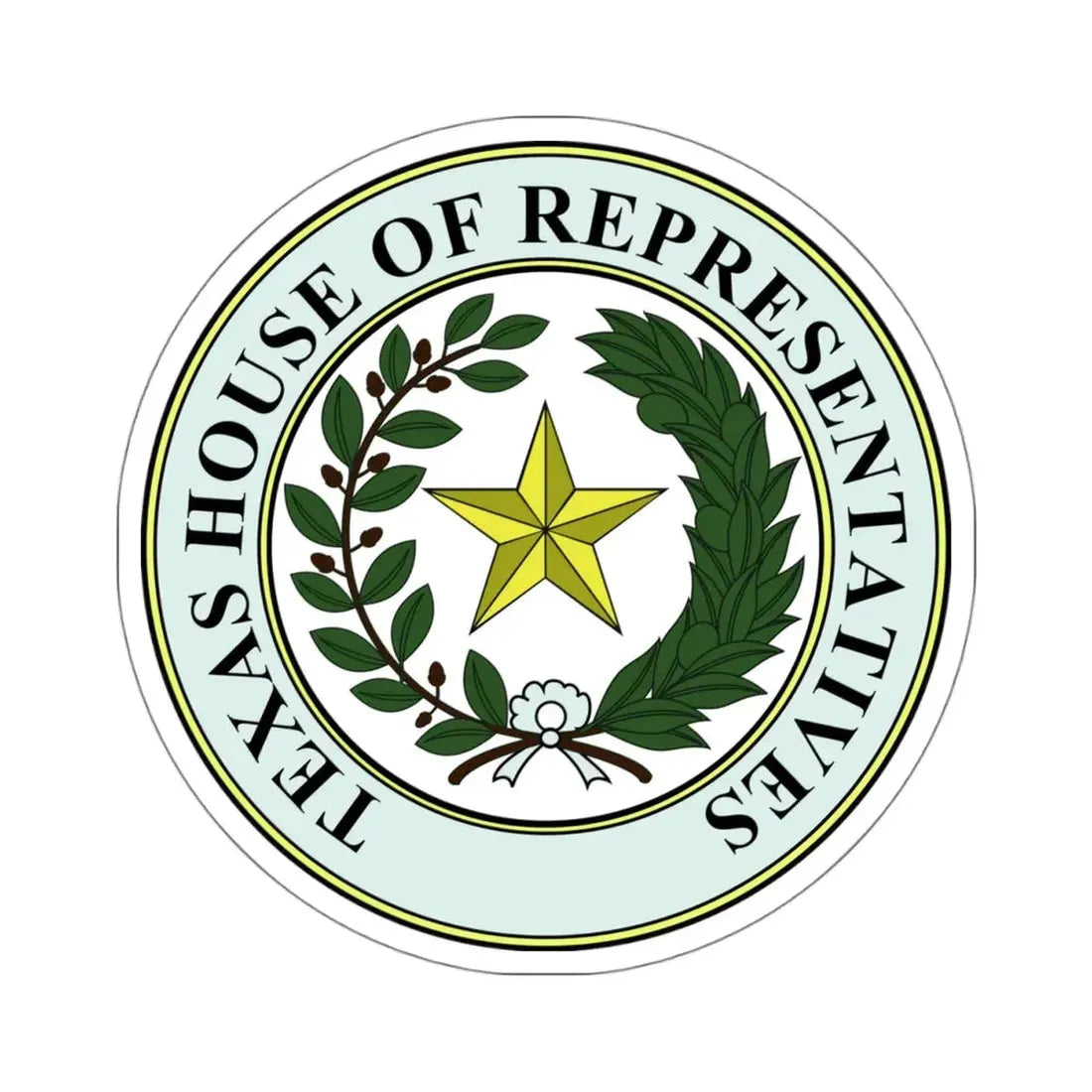 Seal of Texas House of Representatives - STICKER Vinyl Kiss-Cut Decal 4 Inch White - The Sticker Space