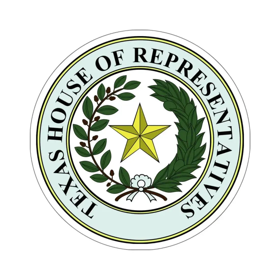 Seal of Texas House of Representatives - STICKER Vinyl Kiss-Cut Decal 6 Inch White - The Sticker Space