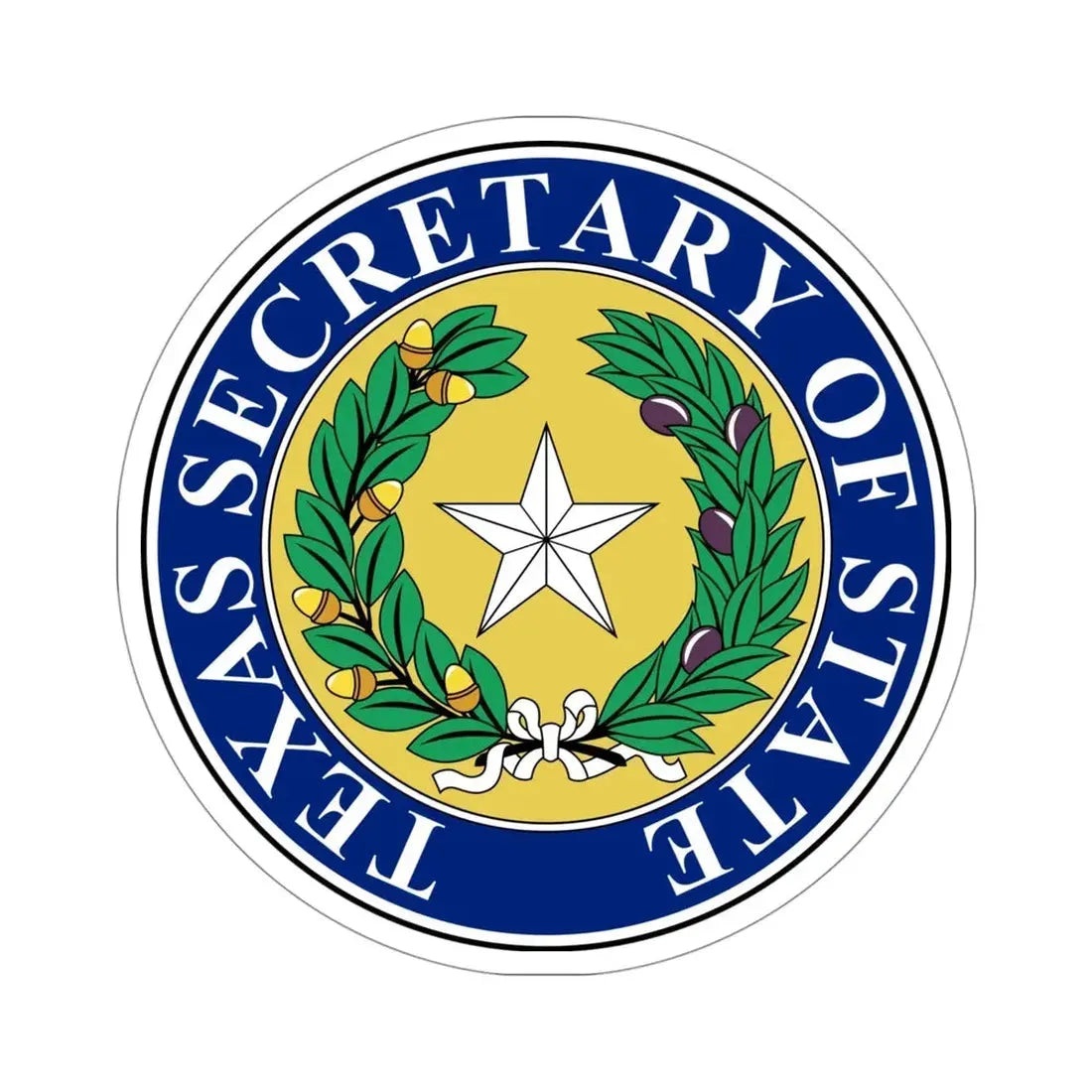 Seal of Texas Secretary of State STICKER Vinyl Die-Cut Decal 4 Inch - The Sticker Space