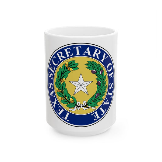 Seal of Texas Secretary of State - White Coffee Mug-15oz-The Sticker Space