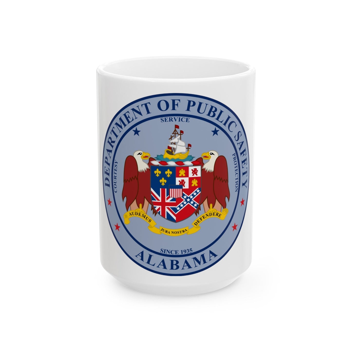 Seal of the Alabama Department of Public Safety - White Coffee Mug-15oz-The Sticker Space