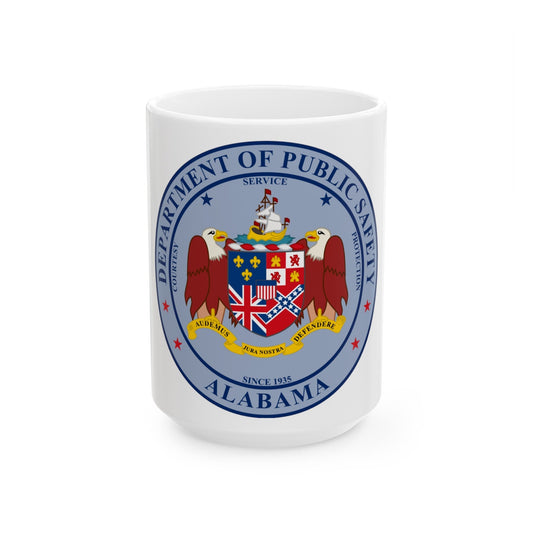 Seal of the Alabama Department of Public Safety - White Coffee Mug-15oz-The Sticker Space