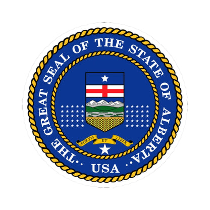 Seal of the Albertan Annexationists (Canada) (Coat of Arms) STICKER Vinyl Kiss-Cut Decal 2 Inch White - The Sticker Space