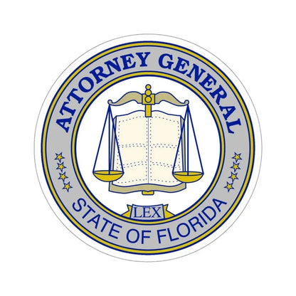 Seal of the Attorney General of Florida STICKER Vinyl Die-Cut Decal 4 Inch - The Sticker Space