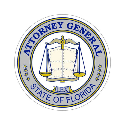 Seal of the Attorney General of Florida STICKER Vinyl Die-Cut Decal 6 Inch - The Sticker Space