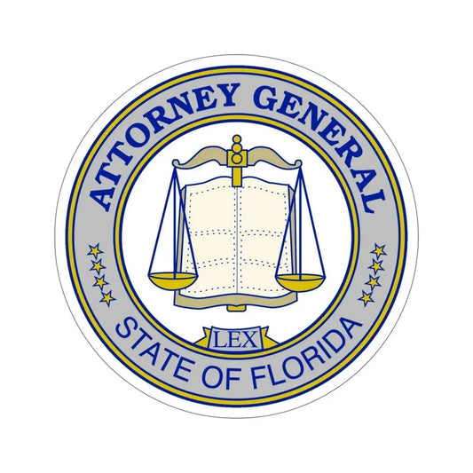 Seal of the Attorney General of Florida STICKER Vinyl Die-Cut Decal 6 Inch - The Sticker Space