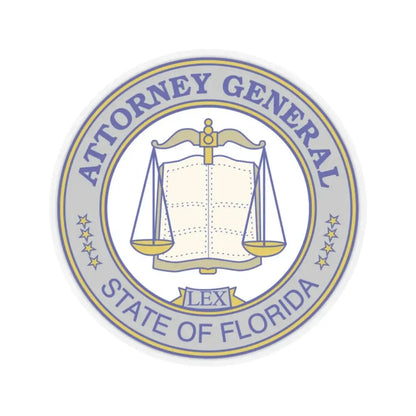 Seal of the Attorney General of Florida - STICKER Vinyl Kiss-Cut Decal 2 Inch Transparent - The Sticker Space
