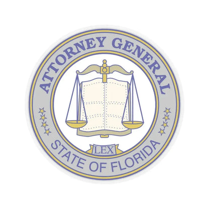 Seal of the Attorney General of Florida - STICKER Vinyl Kiss-Cut Decal 4 Inch Transparent - The Sticker Space