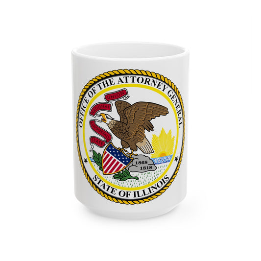 Seal of the Attorney General of Illinois - White Coffee Mug-15oz-The Sticker Space