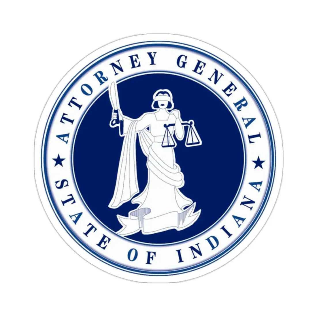 Seal of the Attorney General of Indiana STICKER Vinyl Die-Cut Decal 2 Inch - The Sticker Space