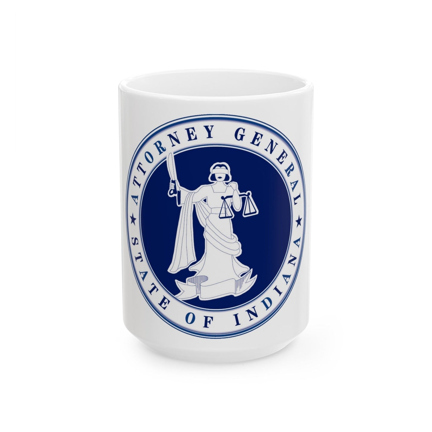 Seal of the Attorney General of Indiana - White Coffee Mug-15oz-The Sticker Space