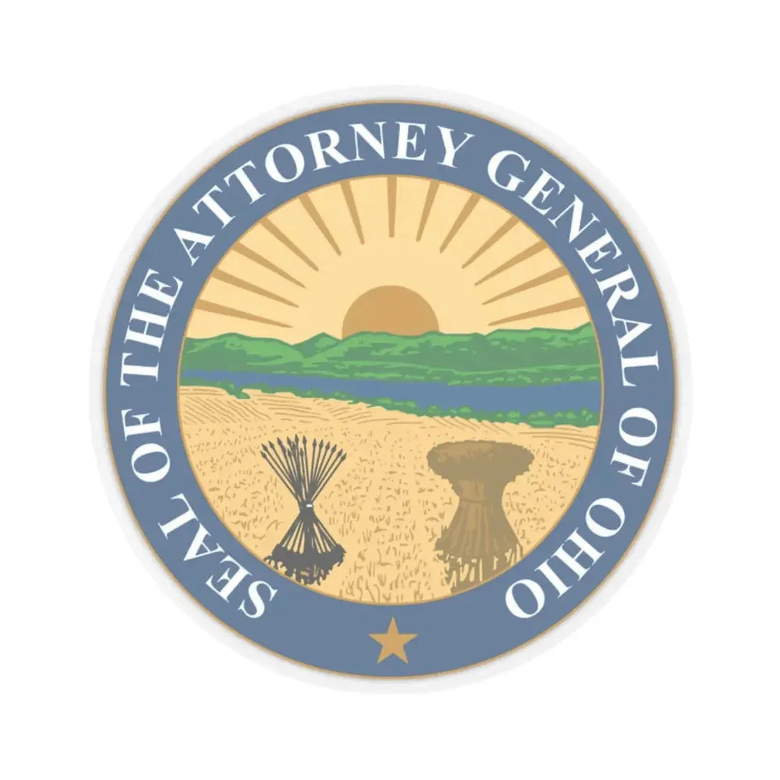 Seal of the Attorney General of Ohio - STICKER Vinyl Kiss-Cut Decal 2 Inch Transparent - The Sticker Space