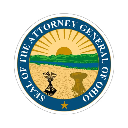 Seal of the Attorney General of Ohio - STICKER Vinyl Kiss-Cut Decal 2 Inch White - The Sticker Space