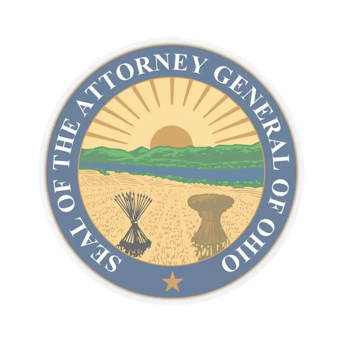 Seal of the Attorney General of Ohio - STICKER Vinyl Kiss-Cut Decal 3 Inch Transparent - The Sticker Space