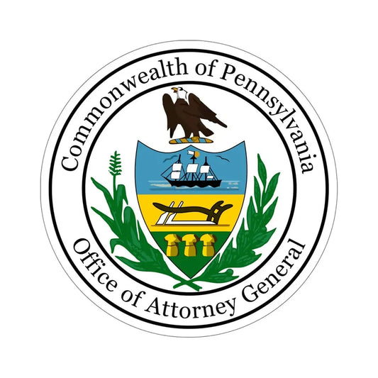 Seal of the Attorney General of Pennsylvania STICKER Vinyl Die-Cut Decal 6 Inch - The Sticker Space