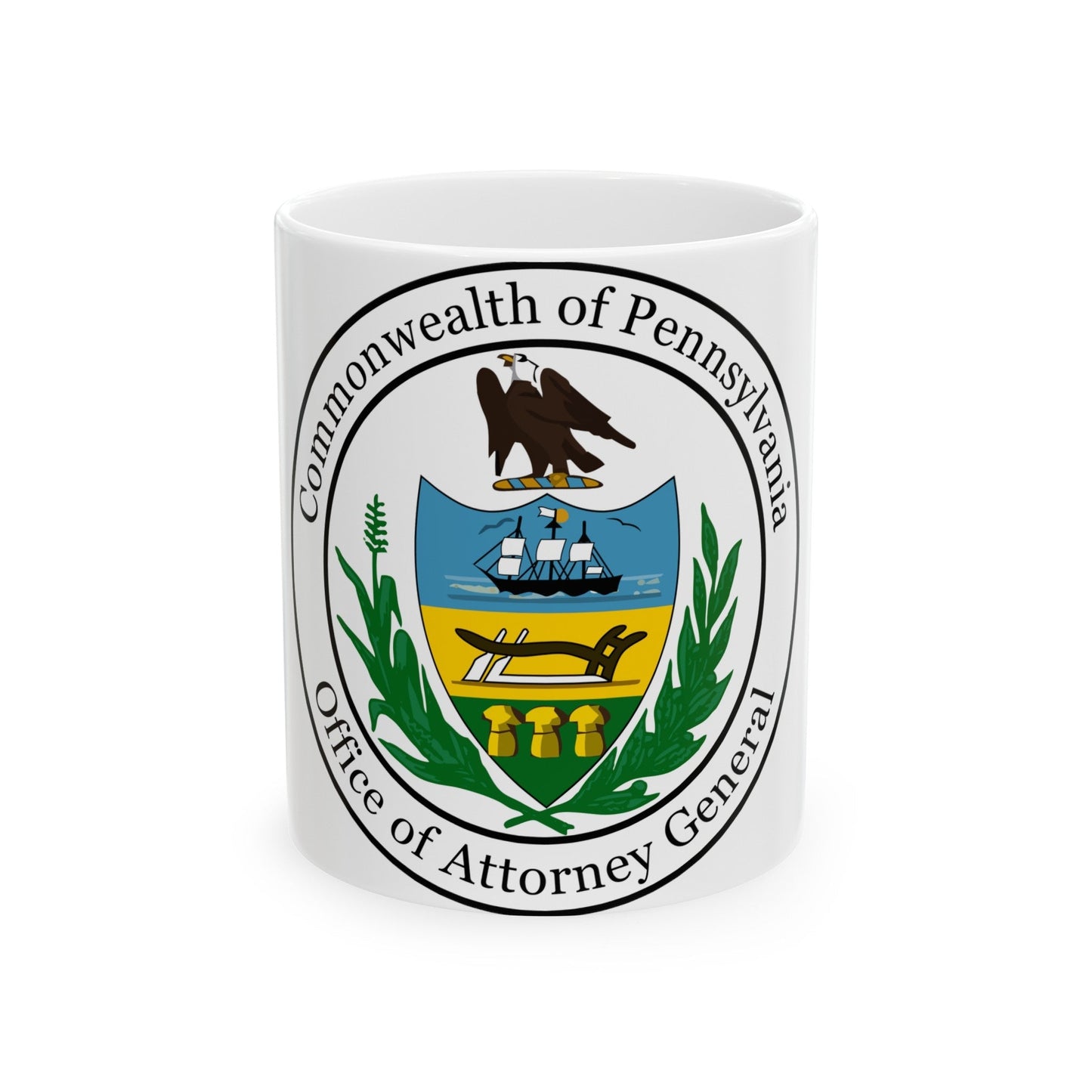 Seal of the Attorney General of Pennsylvania - White Coffee Mug-11oz-The Sticker Space