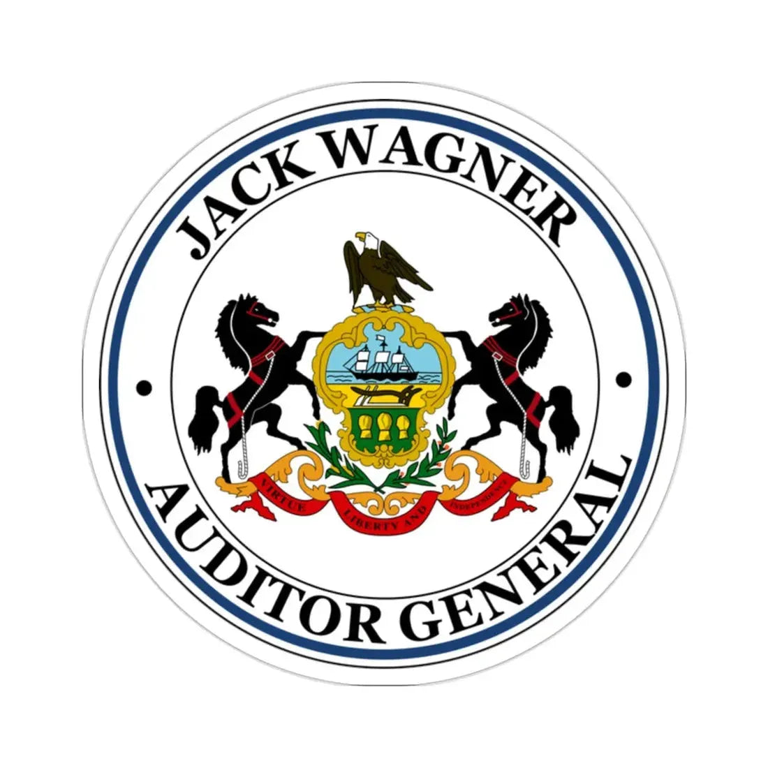 Seal of the Auditor General of Pennsylvania Jack Wagner STICKER Vinyl Die-Cut Decal 2 Inch - The Sticker Space