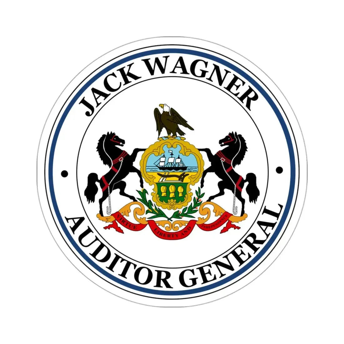 Seal of the Auditor General of Pennsylvania Jack Wagner STICKER Vinyl Die-Cut Decal 3 Inch - The Sticker Space