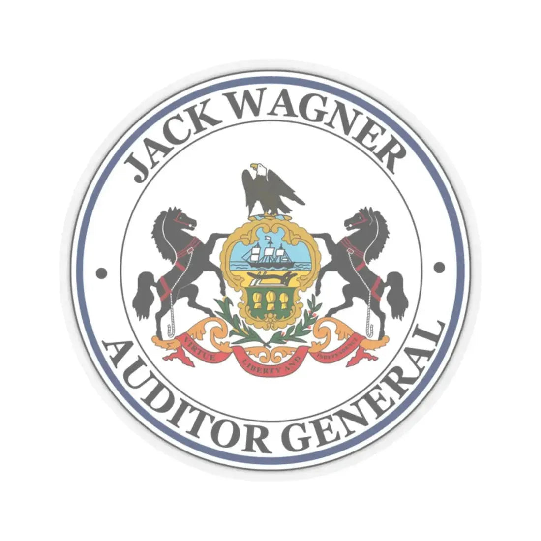 Seal of the Auditor General of Pennsylvania Jack Wagner - STICKER Vinyl Kiss-Cut Decal 2 Inch Transparent - The Sticker Space