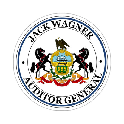 Seal of the Auditor General of Pennsylvania Jack Wagner - STICKER Vinyl Kiss-Cut Decal 2 Inch White - The Sticker Space