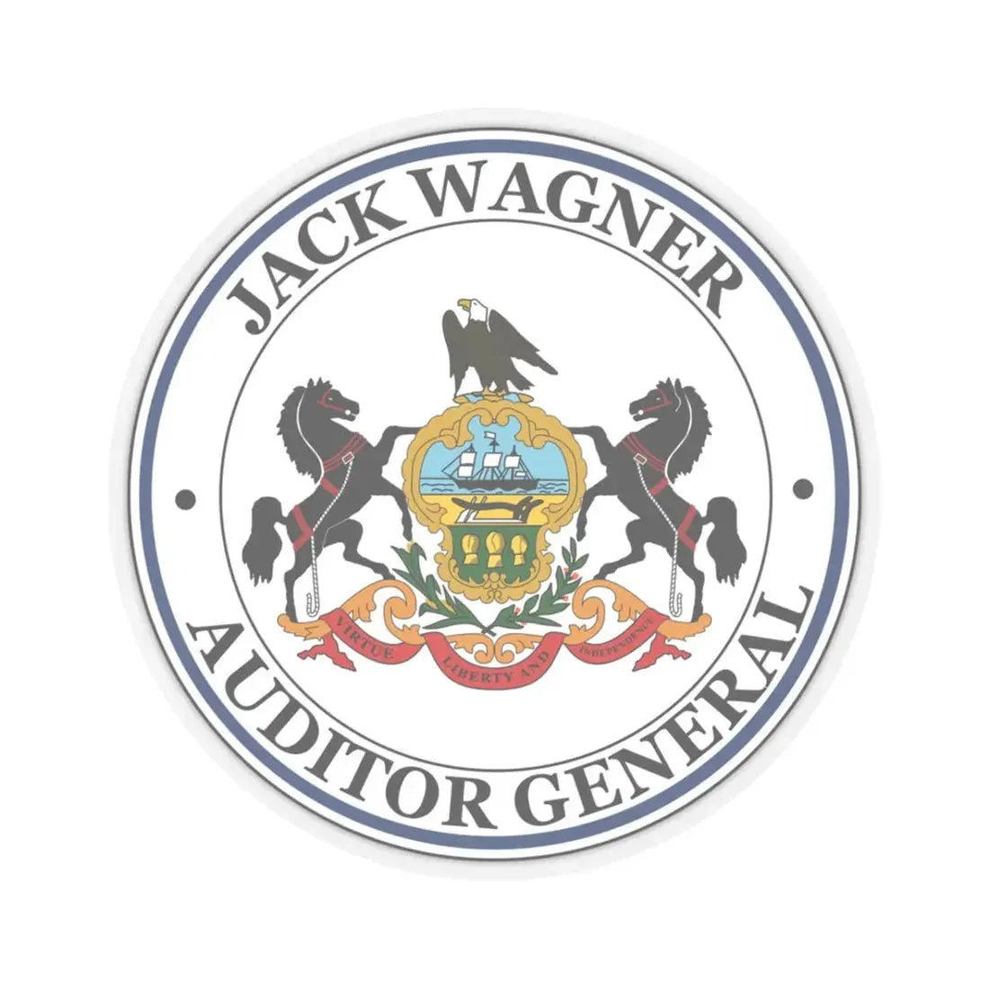 Seal of the Auditor General of Pennsylvania Jack Wagner - STICKER Vinyl Kiss-Cut Decal 3 Inch Transparent - The Sticker Space
