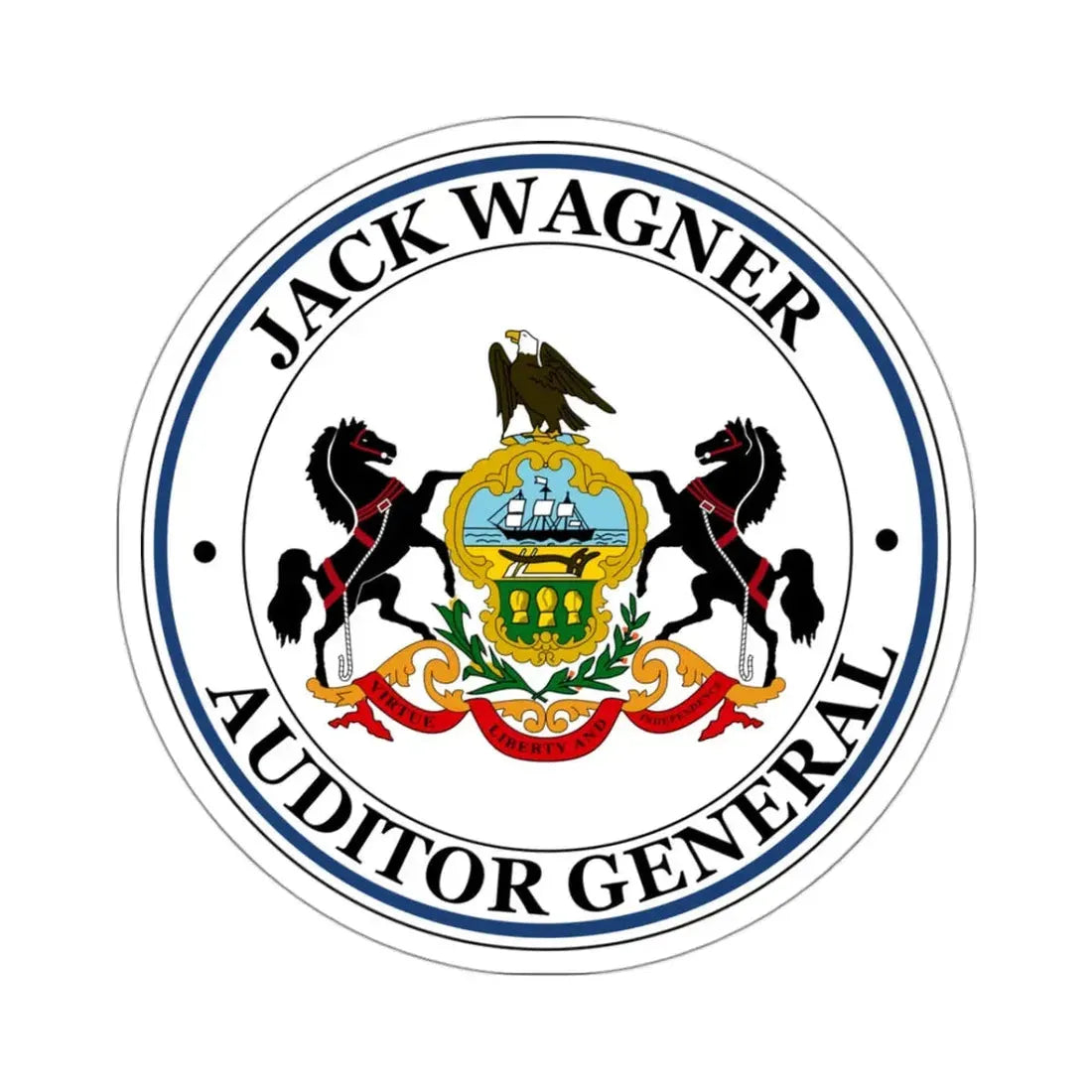 Seal of the Auditor General of Pennsylvania Jack Wagner - STICKER Vinyl Kiss-Cut Decal 3 Inch White - The Sticker Space