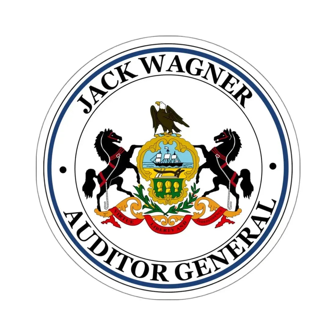 Seal of the Auditor General of Pennsylvania Jack Wagner - STICKER Vinyl Kiss-Cut Decal 4 Inch White - The Sticker Space