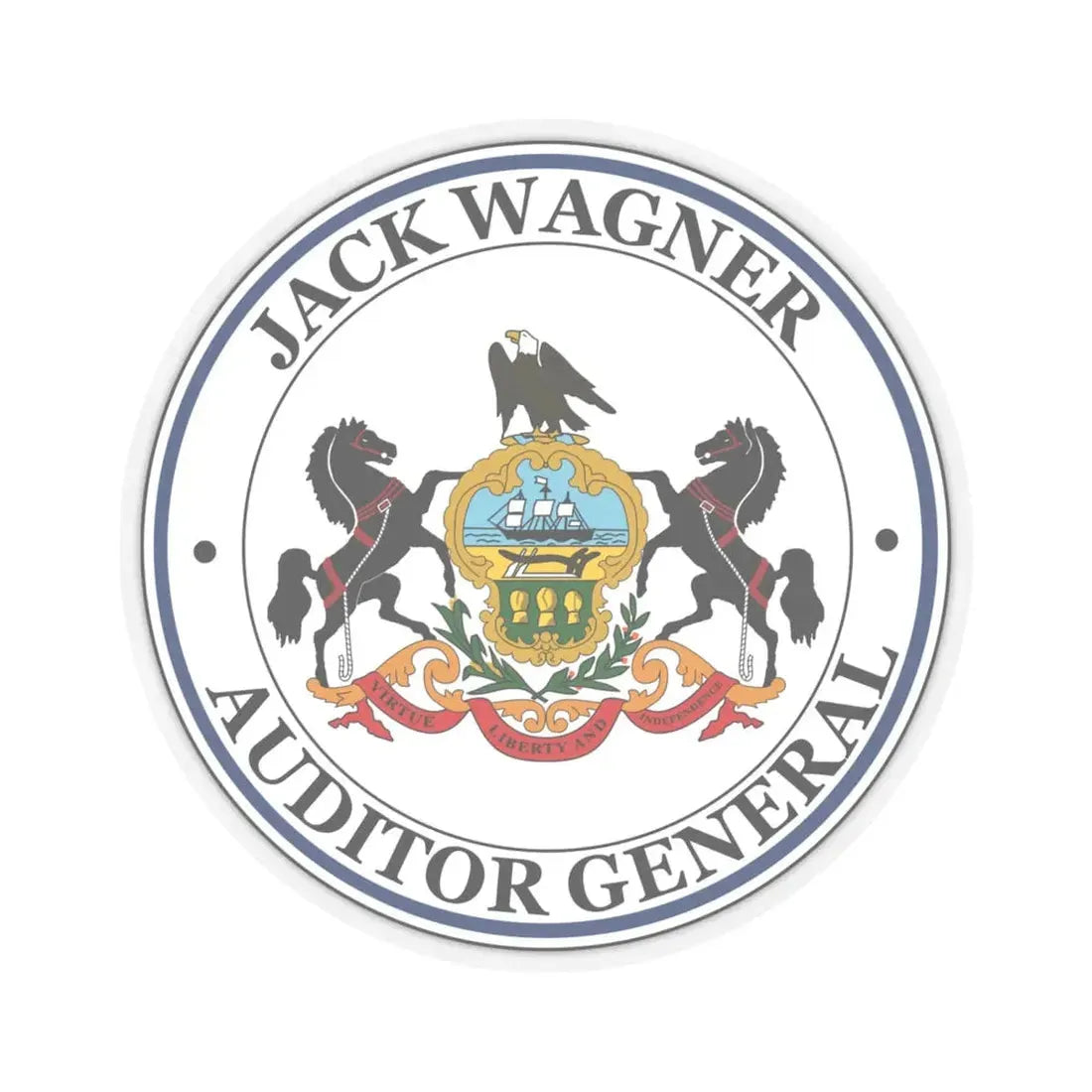 Seal of the Auditor General of Pennsylvania Jack Wagner - STICKER Vinyl Kiss-Cut Decal 6 Inch Transparent - The Sticker Space