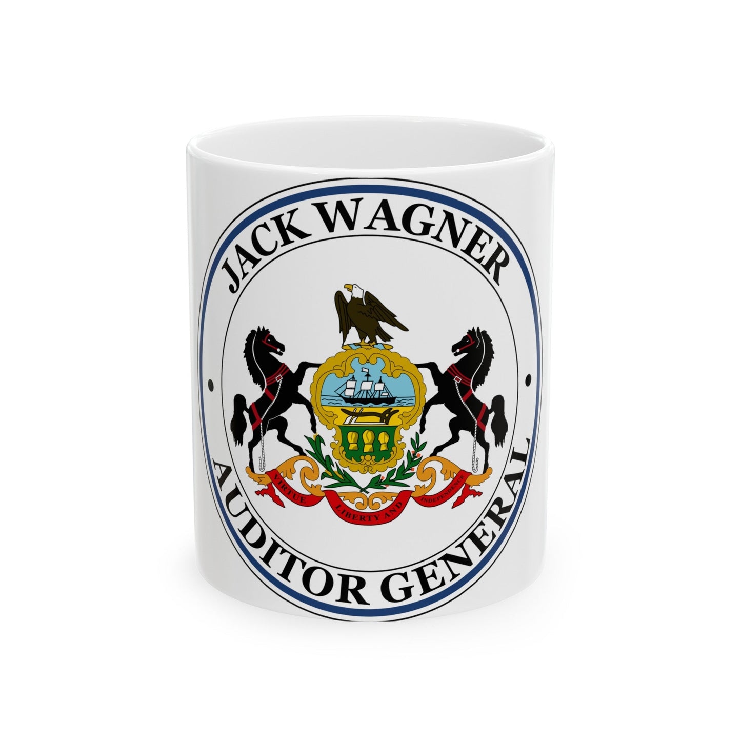 Seal of the Auditor General of Pennsylvania Jack Wagner - White Coffee Mug-11oz-The Sticker Space