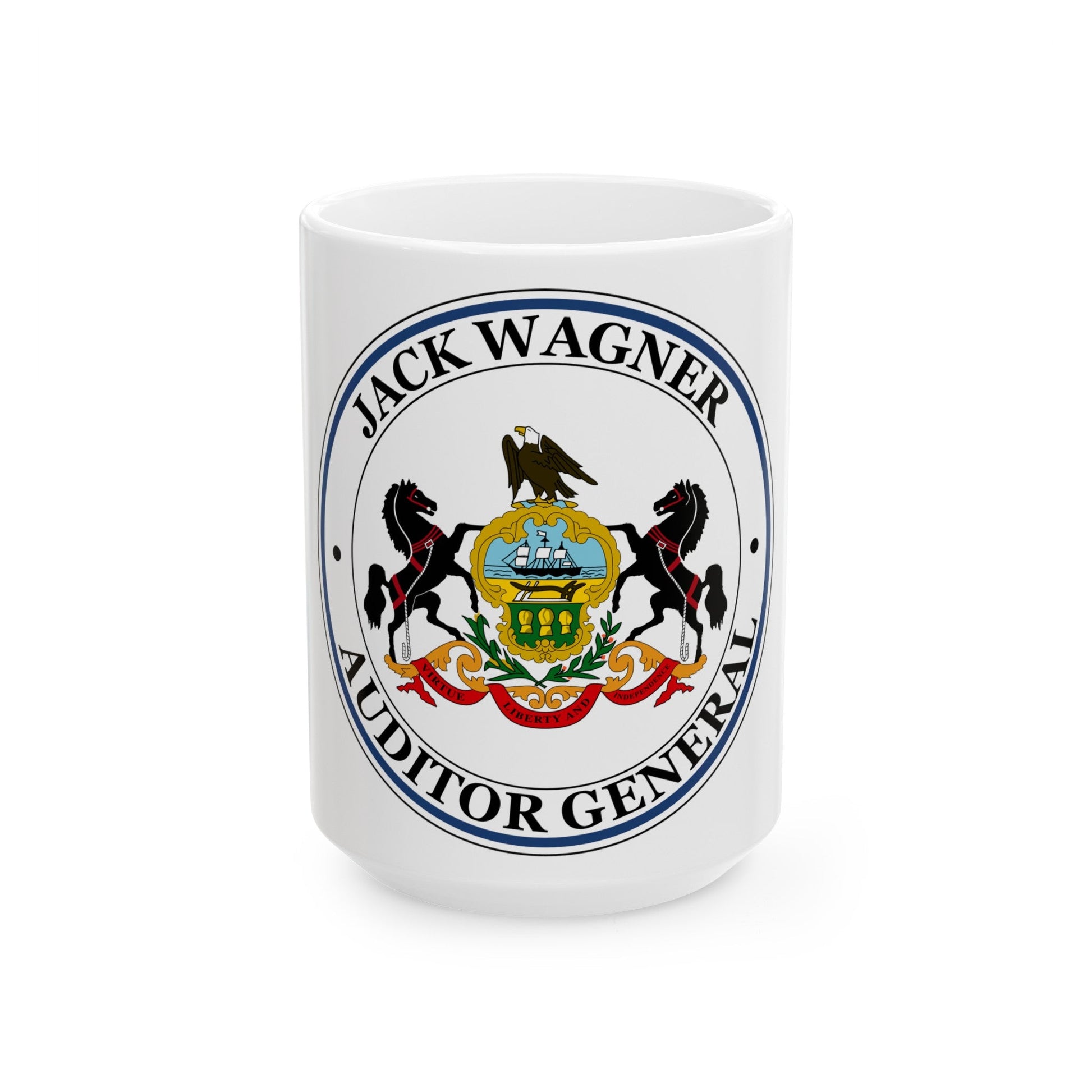 Seal of the Auditor General of Pennsylvania Jack Wagner - White Coffee Mug-The Sticker Space