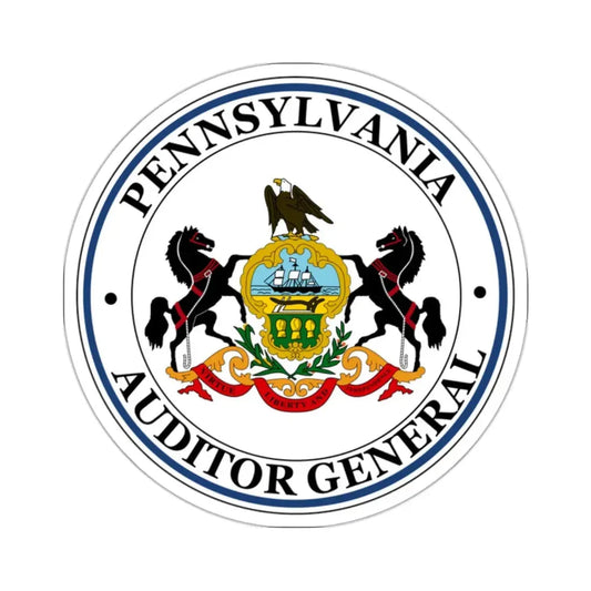 Seal of the Auditor General of Pennsylvania - STICKER Vinyl Kiss-Cut Decal 2 Inch White - The Sticker Space