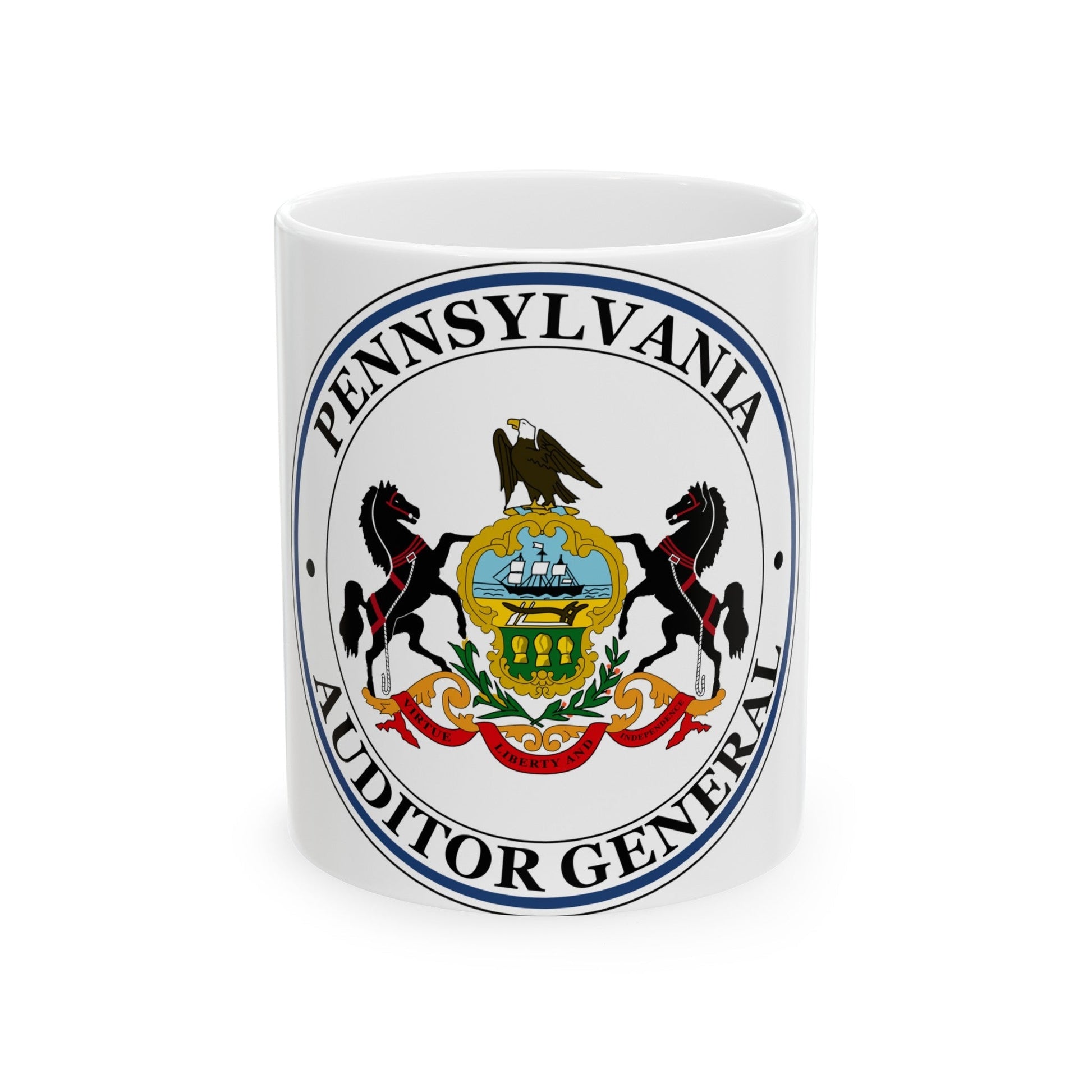 Seal of the Auditor General of Pennsylvania - White Coffee Mug-11oz-The Sticker Space