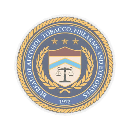 Seal of the Bureau of Alcohol Tobacco Firearms and Explosives - STICKER Vinyl Kiss-Cut Decal 2 Inch Transparent - The Sticker Space